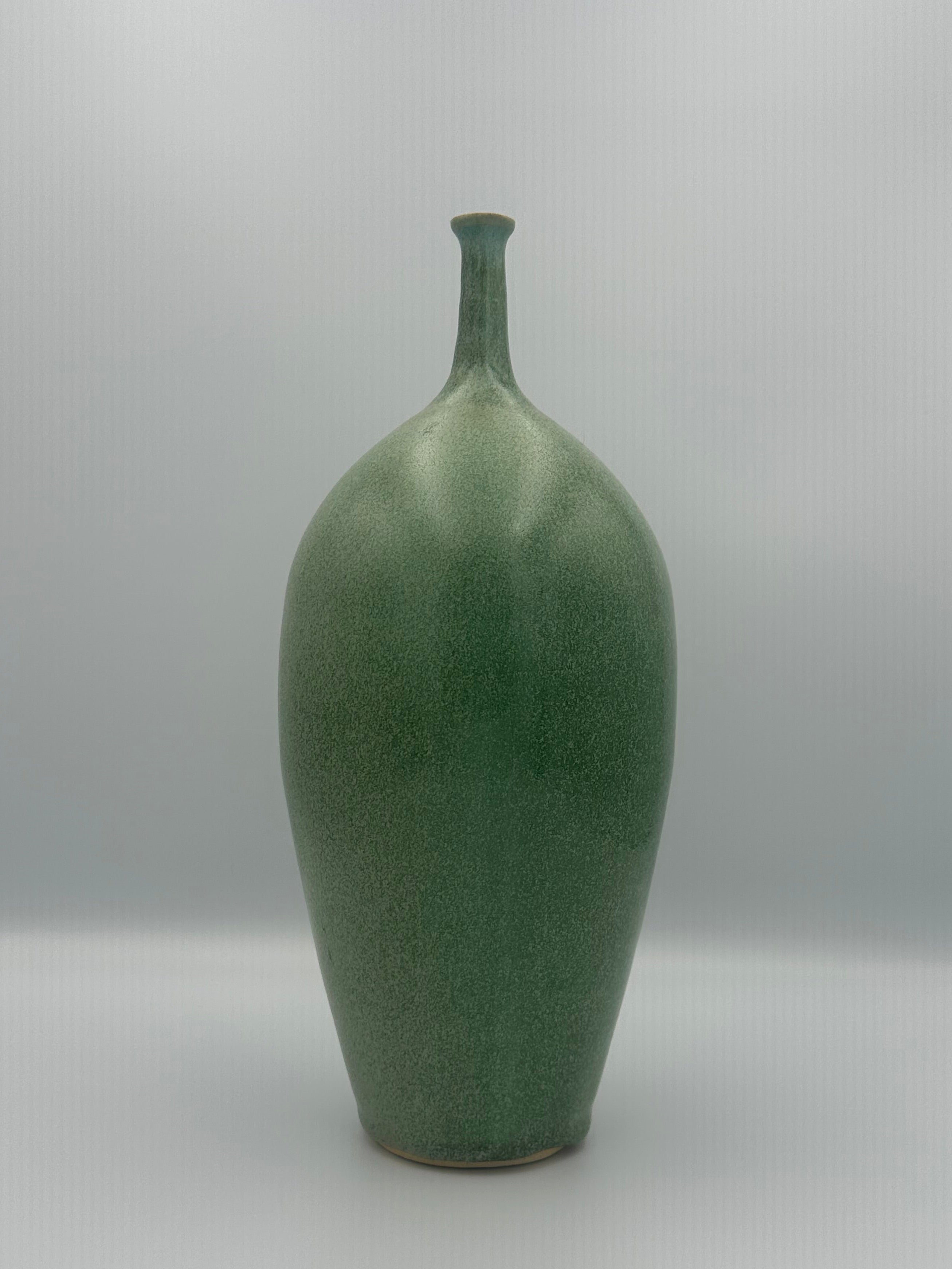 Tall Teardrop Vase - Speckled Green