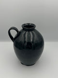 Handled Moon Jar - Glossy Black