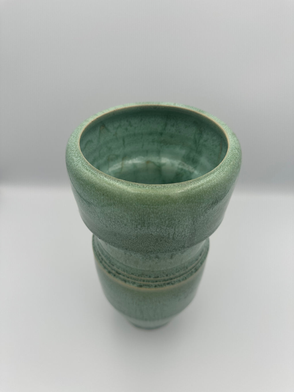Stepped Bud Vase - Glossy Green
