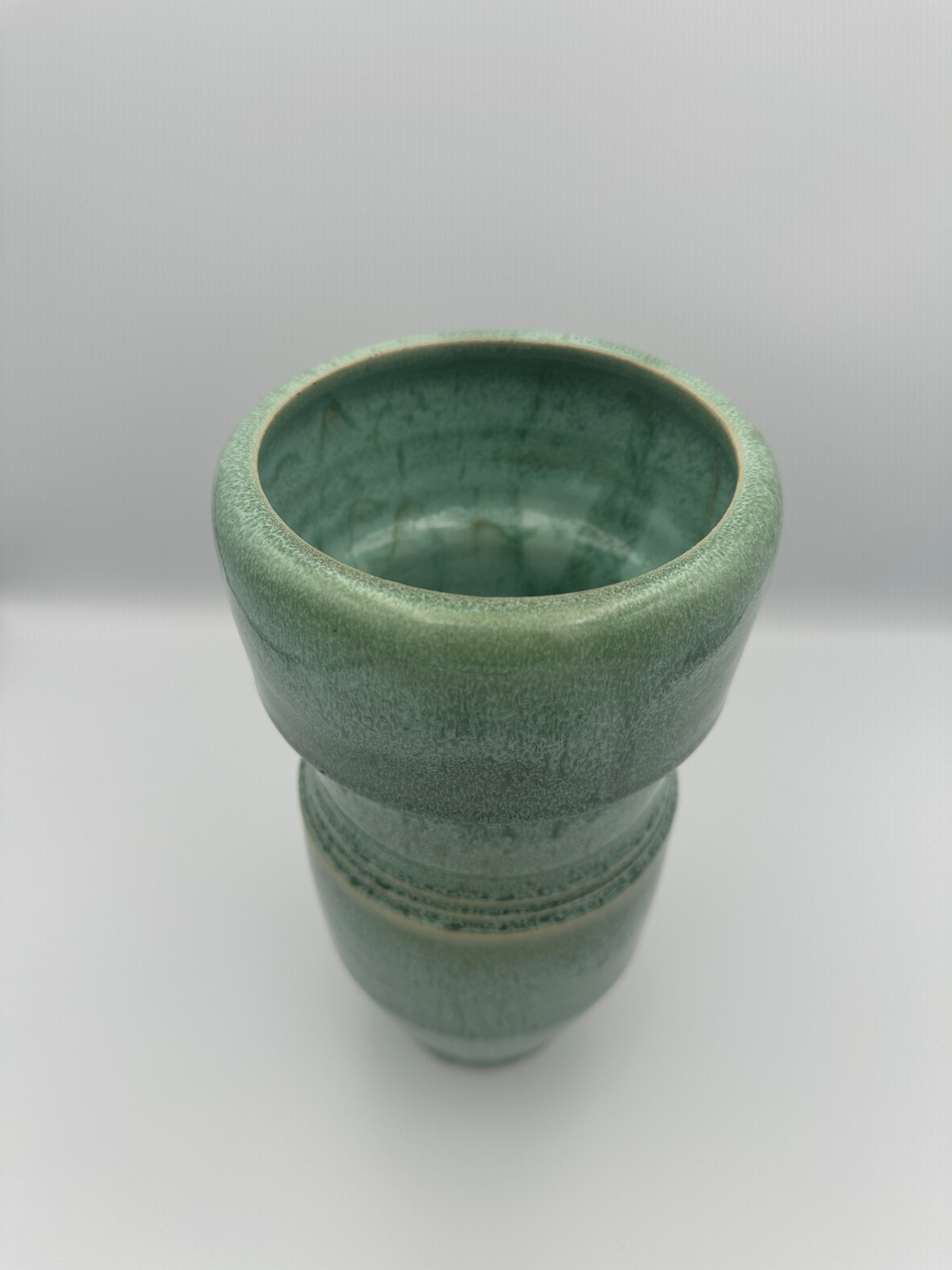 Stepped Bud Vase - Glossy Green