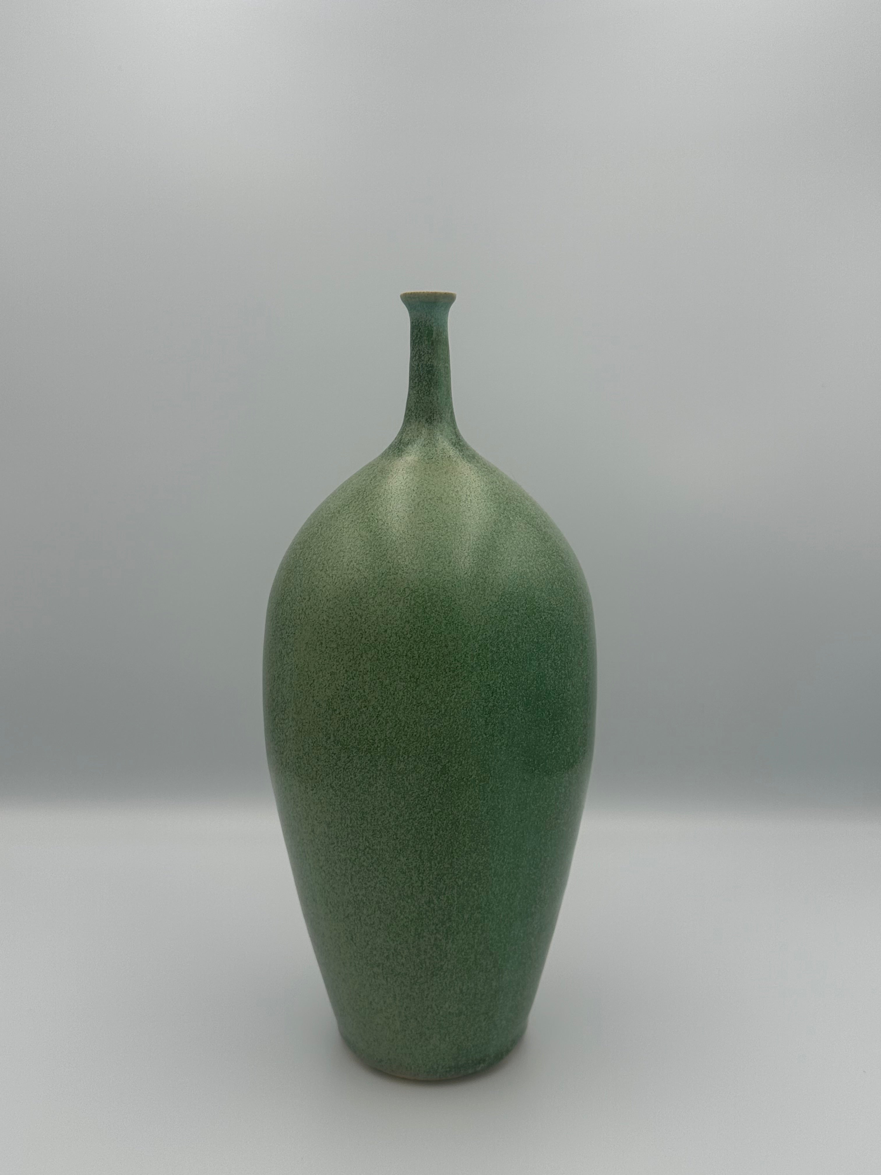 Tall Teardrop Vase - Speckled Green