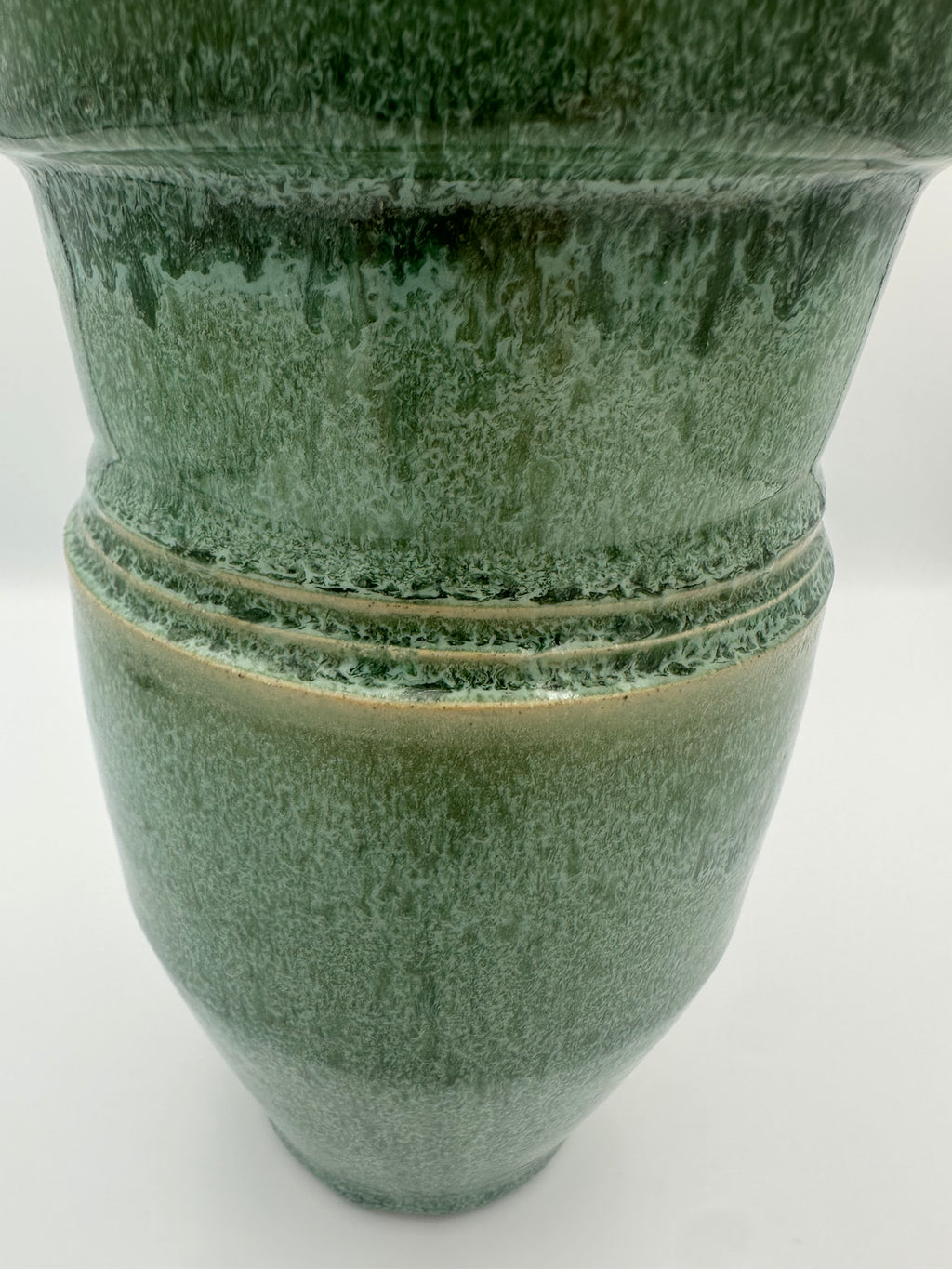 Stepped Bud Vase - Glossy Green