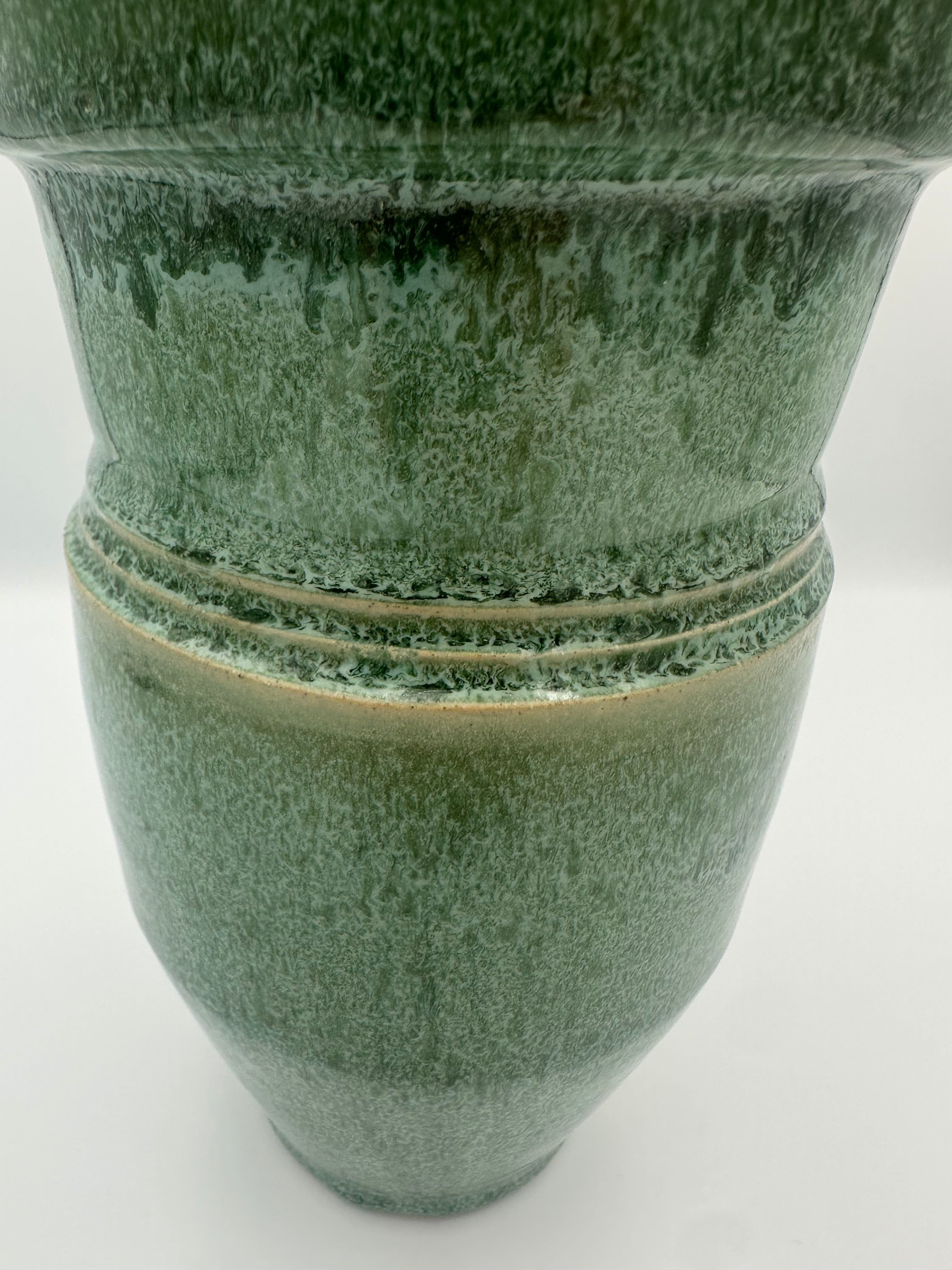 Stepped Bud Vase - Glossy Green