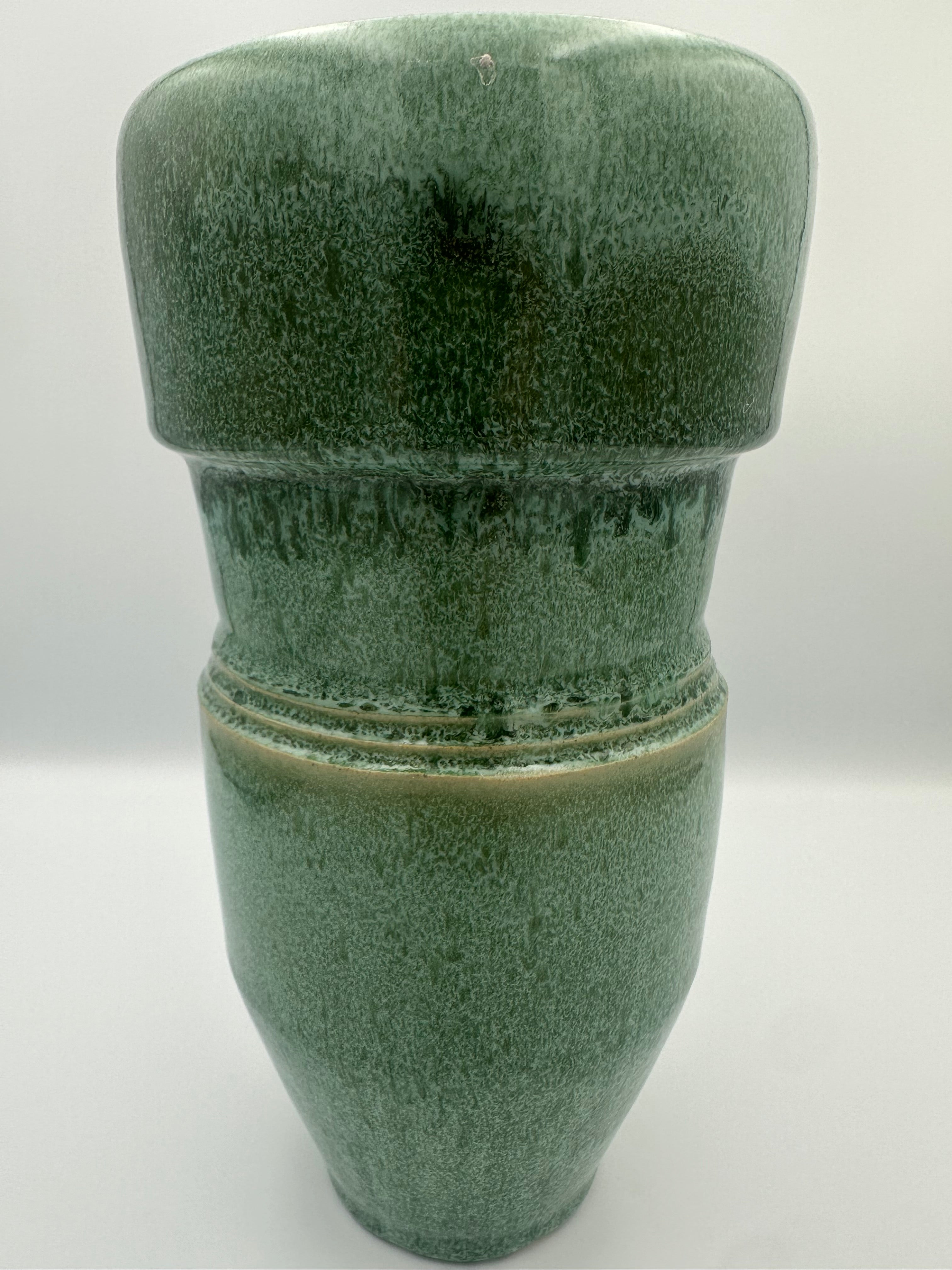 Stepped Bud Vase - Glossy Green